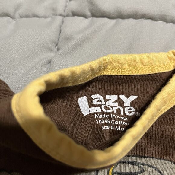 Lazy One Baby Infant Boy One-Piece Bodysuit Creeper Big Shot Brown 6 Months - Picture 4 of 7